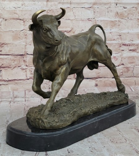 Massive Bronzeskulptur eines Stiers Marmorsockel Abstrakt Art Deco Figur Figure - Bild 3 von 10