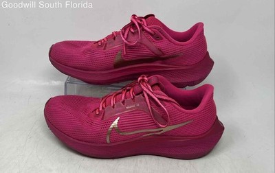 Nike Womens Air Zoom Pegasus 40 Fierce Pink Lace-Up Running Shoes Size 8.5