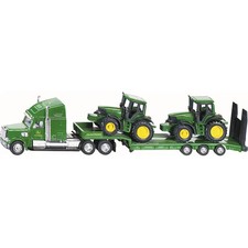 SIKU 1837 FARMER - Tieflader mit John Deere Traktoren, 1:87, ab 3 Jahre