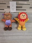 Lot of 2 Cabbage Patch Kids 10" Collectible Cuties Zoo Friends – Giraffe & Lion
