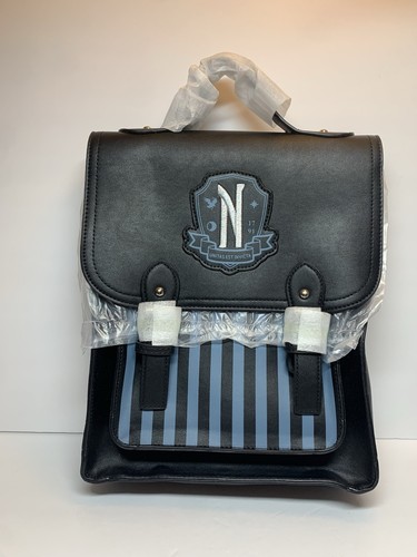 Wednesday Addams Nevermore Academy Mini Backpack Satchel Purse Bag NWOT - Picture 2 of 10