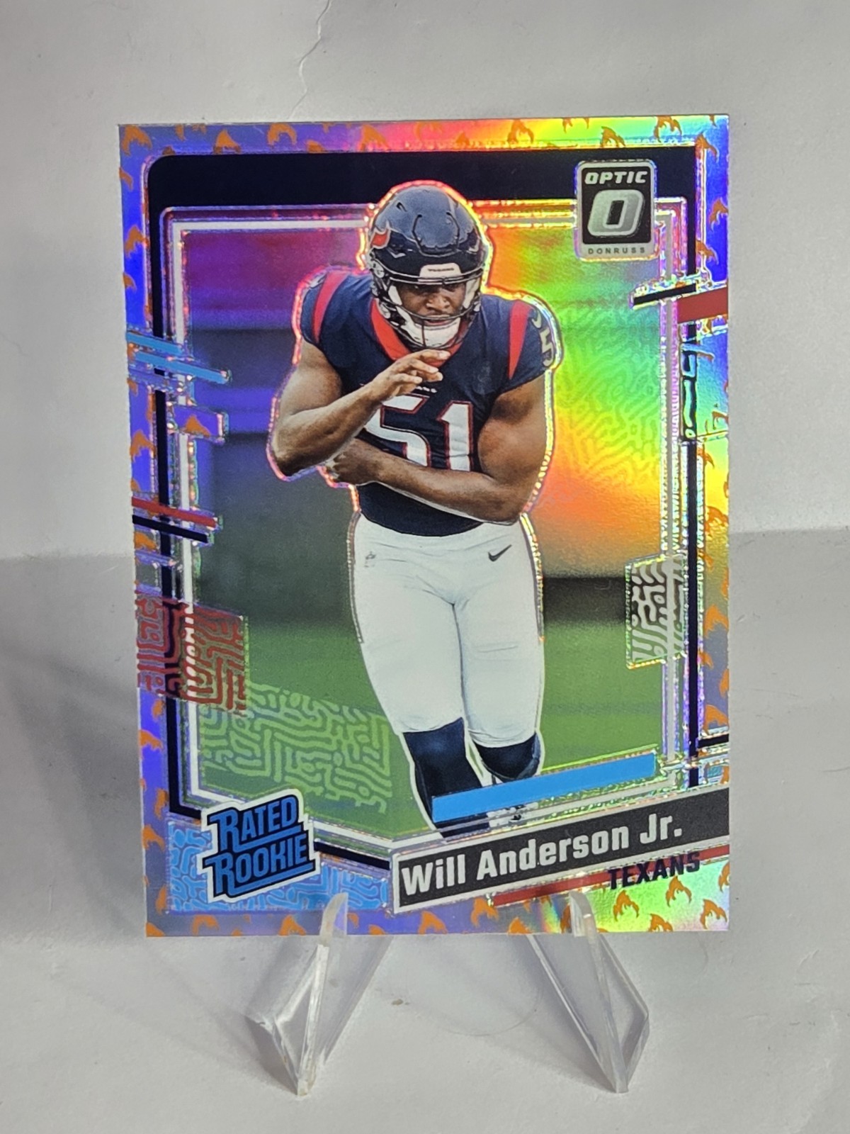 Will Anderson Jr. 2023 Optic Rated Rookie Fire Emoji Prizm RC #246 TEXANS 🔥