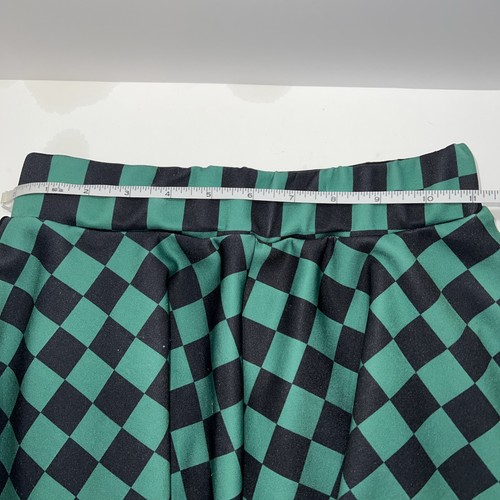 Girls 2 Toned Half Black Half Green Checkered Swing Skirt Size Small - Picture 5 of 5