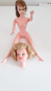 Vintage Sindy/ Barbie Doll and Dolls Head for Parts or Renovation Poor Condition