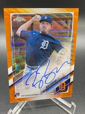 2021 Topps Chrome BEAU BURROWS ORANGE WAVE AUTO 12/25 TIGERS RC RA-BB