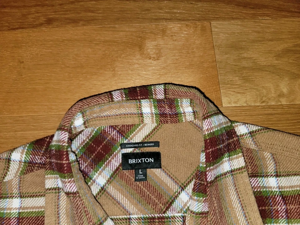 Camisa Brixton Bowery Abotonada Franela a Cuadros Hombres L Informal Manga Larga Bolsillos Foto 4 de 4