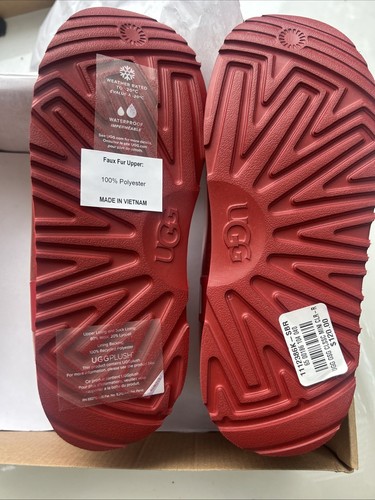 Botas impermeables Ugg Classic Samba rojas mini transparentes para mujer talla 6 o NIÑOS talla 4 - Imagen 3 de 4