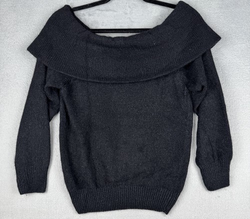 Vintage Sostanza Silk Angora LambsWool Holiday Sweater Beaded Snowflakes Small - Picture 8 of 8