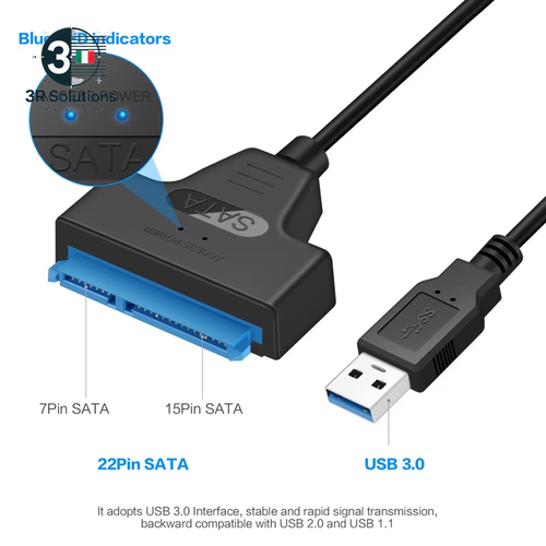 Cavo SATA a USB 3.0/2.0 Fino a 6 Gbps per Disco Rigido SSD HDD Esterno Da 2,5 Po - Zdjęcie 3 z 15