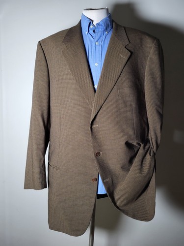 62XL 50XL Trussini Blue Brown Black Check Wool Tweed Blazer Jacket sport Coat - Picture 2 of 10