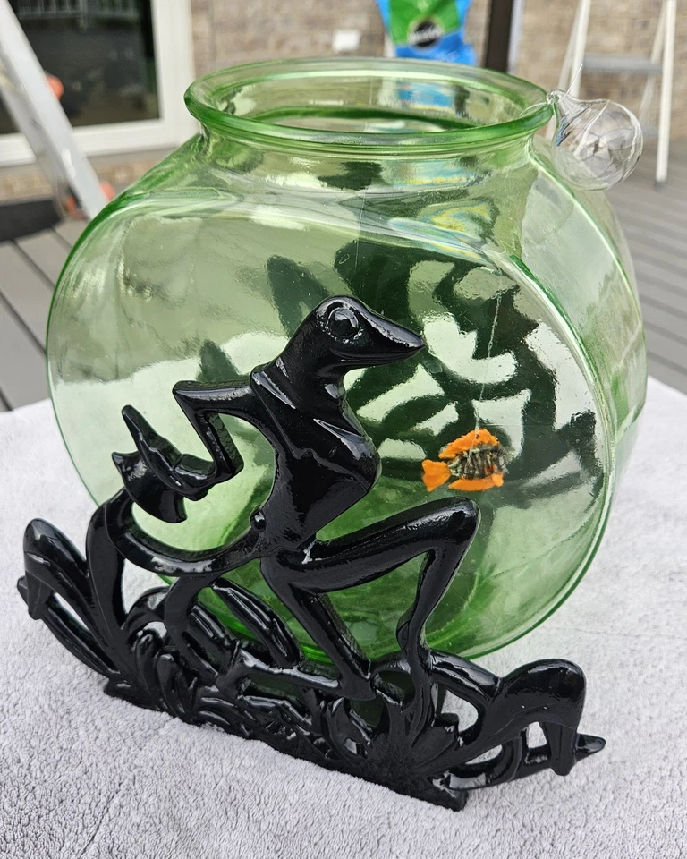 Suporte para tigela de peixe Dancing Frog metal 1920 art déco "sem tigela" - Imagem 2 de 4