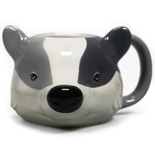 Harry Potter Mug HUFFLEPUFF BADGER Shaped Hogwarts House Ceramic Gift Boxed 8cm - Picture 3 of 7