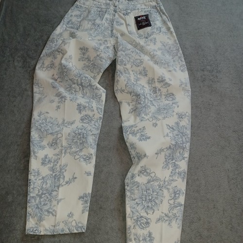 Vtg 80s Mom Jeans Zena Size 14 Flower Print High Waisted Tapered Leg - Picture 7 of 9
