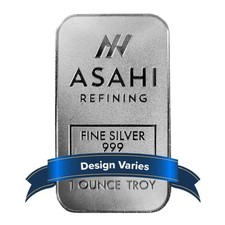 lot of 2 1 Oz Asahi Silver Bar .999 Fine Silver 29.15 per troy oz
