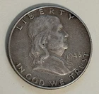 1948 Franklin US Half Dollar - 90% Silver - Circulated