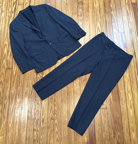 HUGO BOSS James/Sharp Trim Fit Blue Wool Suit Size 40 S - Picture 1 of 7