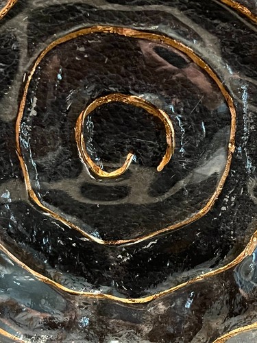 IVV Italy 12.75" Gold Spiral Bowl Glacier Ice 10k | Vintage 1950-60 - Picture 6 of 9