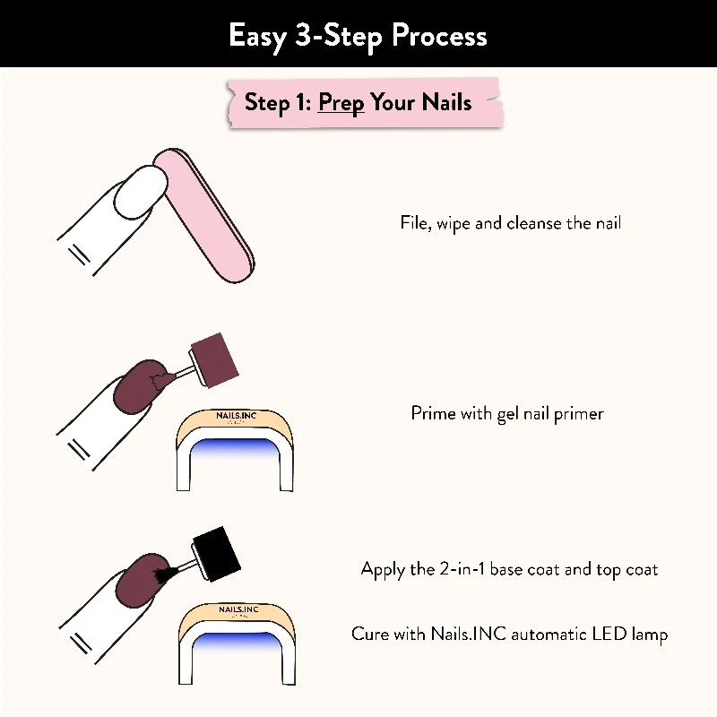 Nails.INC x Sensationail GelLED Gel Nails Nude LED Lamp, Flash Cures in 15  Foto 4 de 4