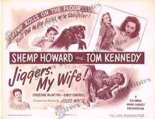 Jiggers, My Wife (1946) - Lobby Card SET of FOUR - Shemp Howard - Three Stooges