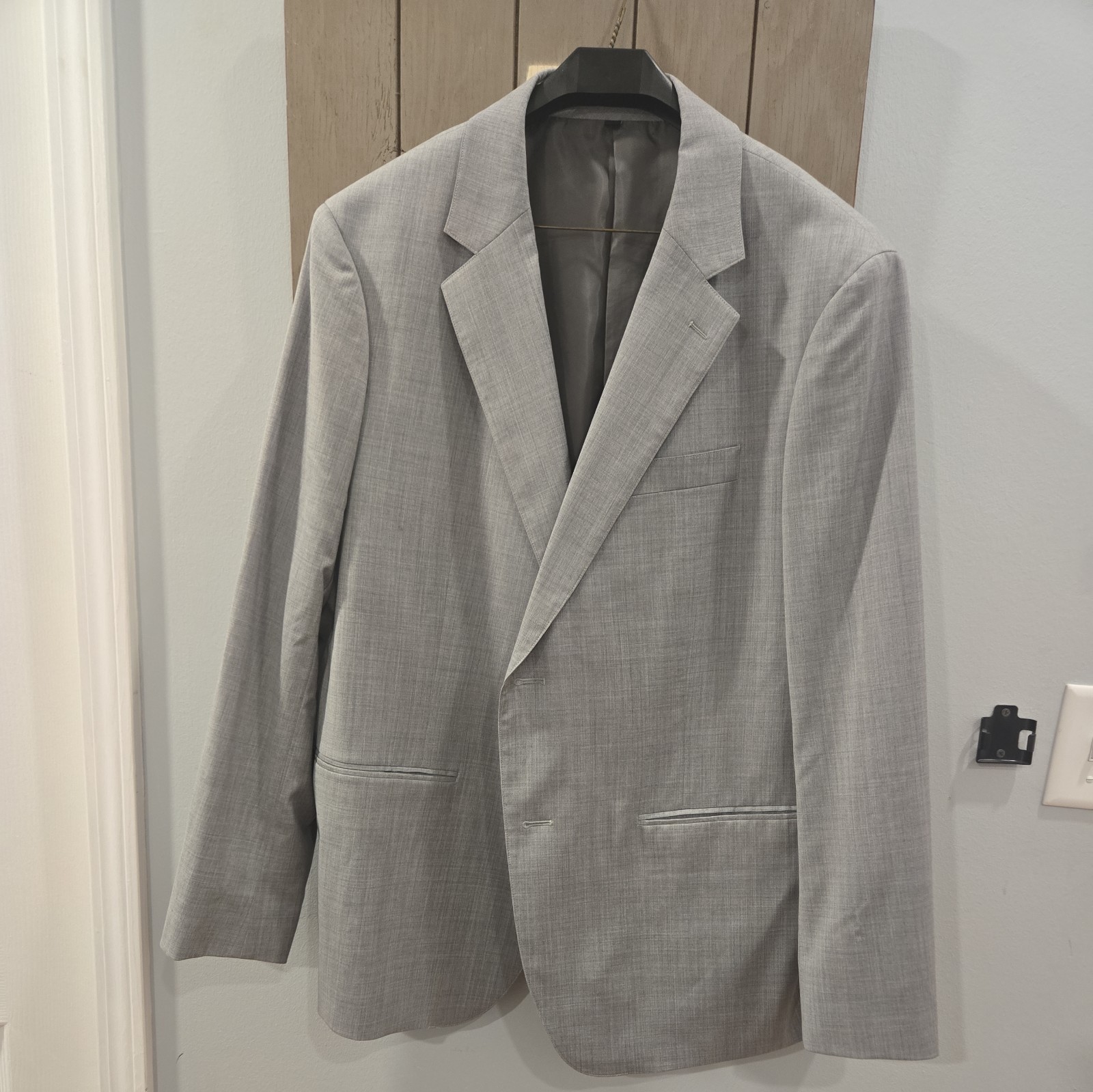 BONOBOs Grey Regular Fit Wool Blend Suit Blazer Jacket 48 S Double Vented Preppy