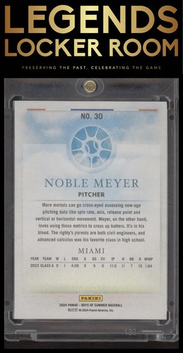 2024 Panini Boys of Summer #30 Noble Meyer #/275 - Picture 2 of 2
