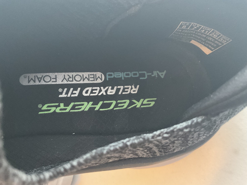SKECHERS D'LUX Walker Black Gray memory foam Slip On men US 8 air cool relaxed - Picture 4 of 13
