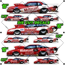 9 Pack Die Cut VINAL DECALS Bob Glidden Pro Stock Car Motorcraft 3 pack (019)