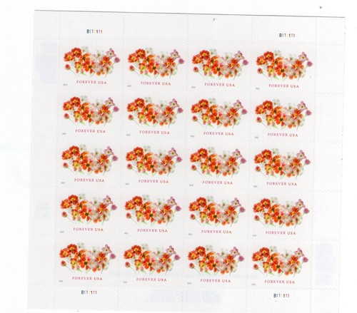 2022 Forever Flowers full Sheet of 20 Scott #5681, Mint NH