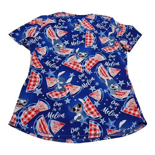 Disney Scrub Top Size Small Ariel And Stitch LOT Of 2 Womens Pediatric Med Tech - Picture 9 of 13
