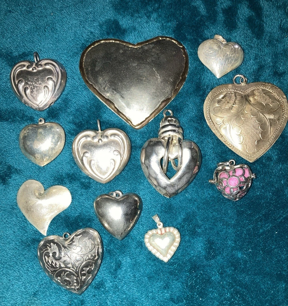 Puffy Heart Pendant In Retro Costume Necklaces & Pendants for sale