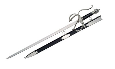 39  El Cid Rapier Sword With Scabbard Carbon Steel Blade Wire Wrapped Handle