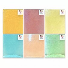 Wissmach 6-Sheet Vintage Pastel Variety Stained Glass Pack 8" x 6"  American