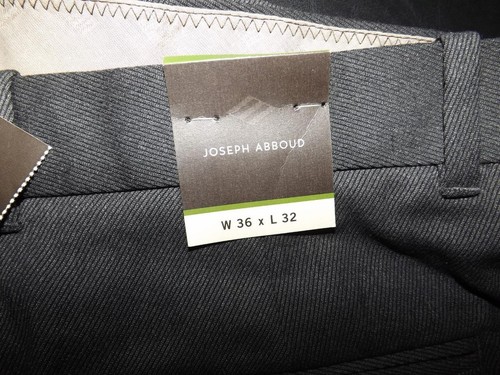 NWT JOSEPH ABBOUD 34 x 32 CHARCOAL GRAY POLYESTER BLEND PLEATED DRESS PANTS - Picture 4 of 5
