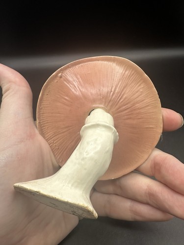 Rare 1970s Tilted Vintage Ceramic Retro Mushroom Figurine As Is - Picture 10 of 10