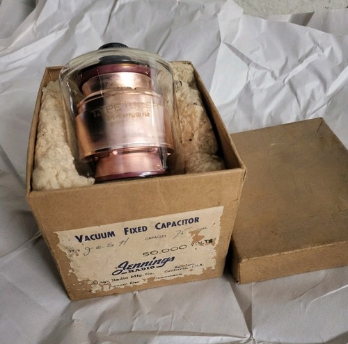 💡JENNINGS 50,000 Volt VACUUM FIXED CAPACITOR 75 IN BOX HAMS RADIO TRANSMITTER