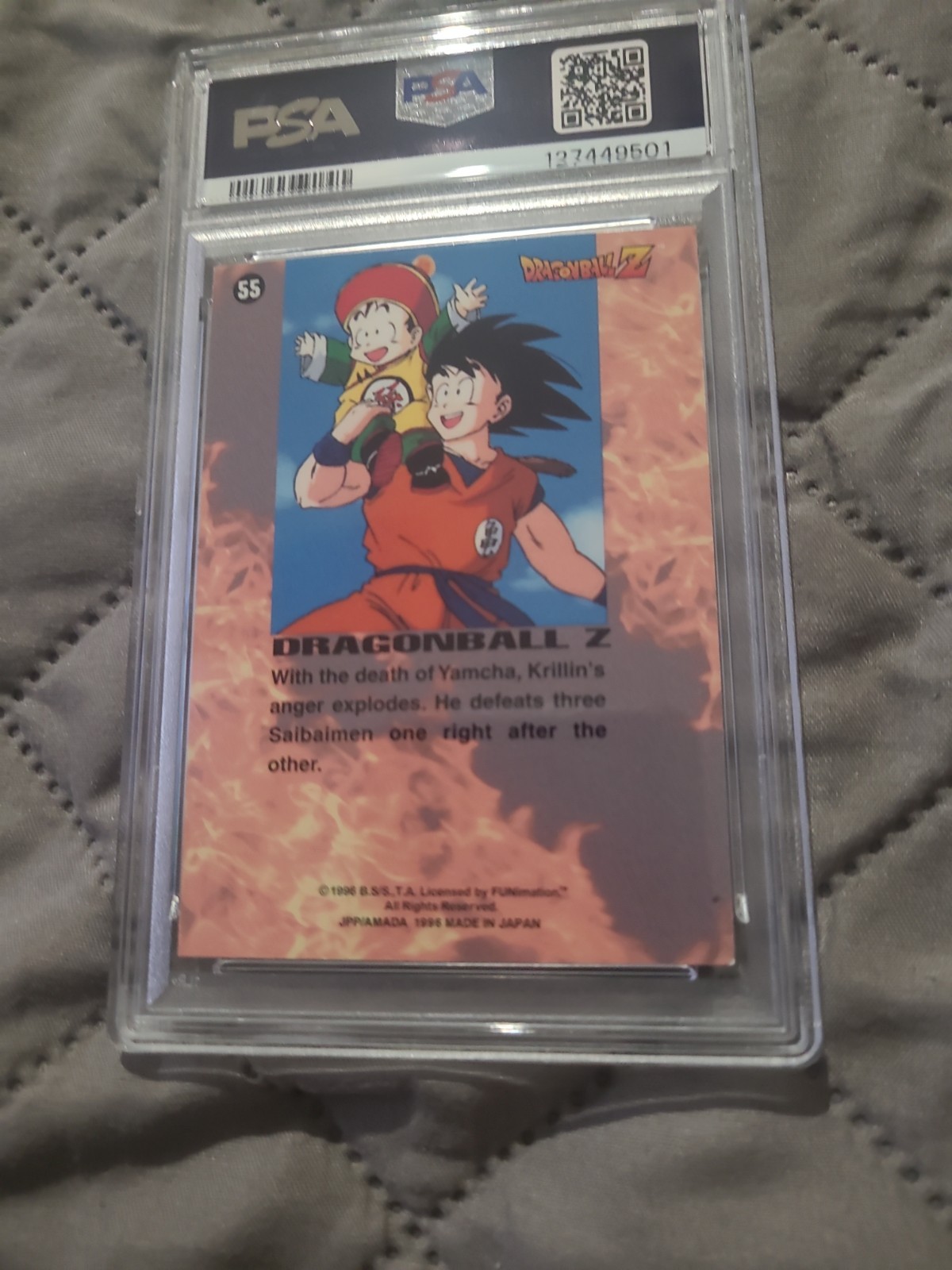 Dragon Ball Z Series 1 #55 1996 JPP Death of Yamcha Krillin PSA 8 view 12