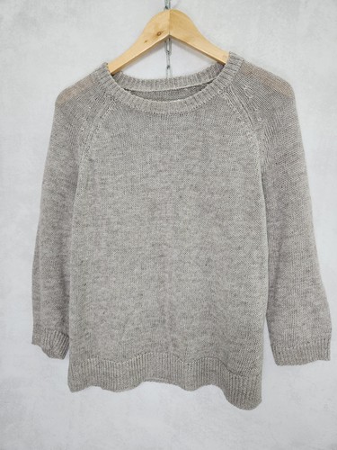 Jersey Toast Mujer Marrón 100% Lino Tejido Cuello Redondo Suave Informal M - Imagen 2 de 10