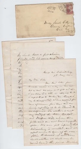 CIVIL WAR LETTER - 39th PA Infantry - Jeff Davis Negro, FREDICERKSBURG CONTENT !