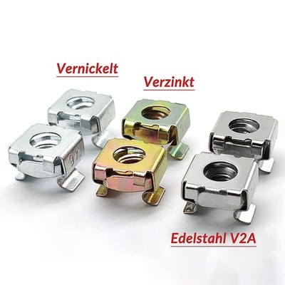 Käfigmuttern Edelstahl V2A Art 9039 M4 M5 M6 M8 M10 M12 VA Käfigmutter Vierkant