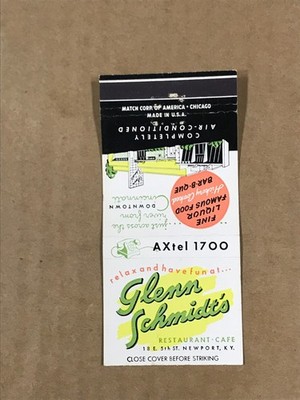 Vintage Glenn Schmidt's Restaurant - Matchcover, Matchbook