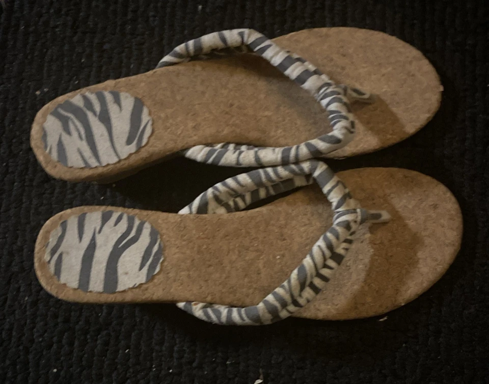  Sandalias de cuña negras cebra chanclas con adornos de joyas NUEVAS TALLA 6 Foto 2 de 4