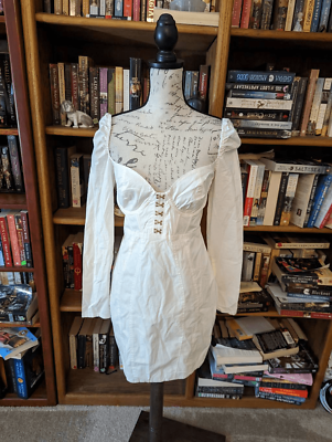 white christmas dresses Annabella White Corset Long Sleeve Gown 6
