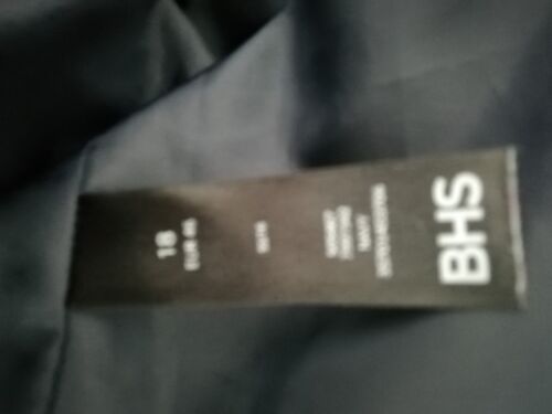 BHS Size 18 Navy Blue Wrap Effect Pencil Dress Career Interview Back Zip Lined - Picture 8 of 9