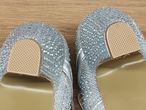 UK Size 3 Girls Mid Heel Diamante Party Court Shoes Bridesmaid Shoes NWB - Picture 14 of 20