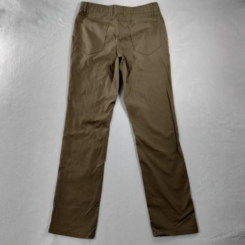 Pantaloni chino marroni resistenti alle intemperie vintage regular fit flat davanti taglia 32x32 - Foto 2 di 6