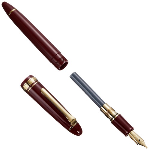 Sailor Fountain Pen Profit Casual Gold Trim Red Zoom 11-0570-730 - Picture 2 of 4