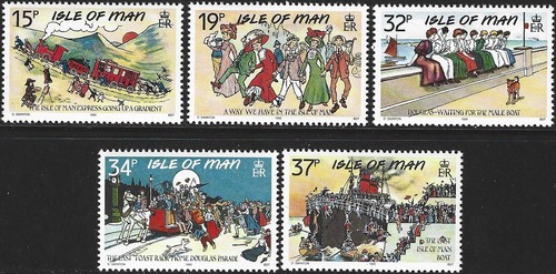1990 Isle of Man Sg 433/437 Edwardian Postcards MNH