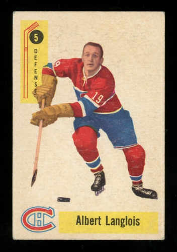 1958-59 Parkhurst NHL HOCKEY #5 Albert Langlois Rookie EX-NM Montreal Canadians
