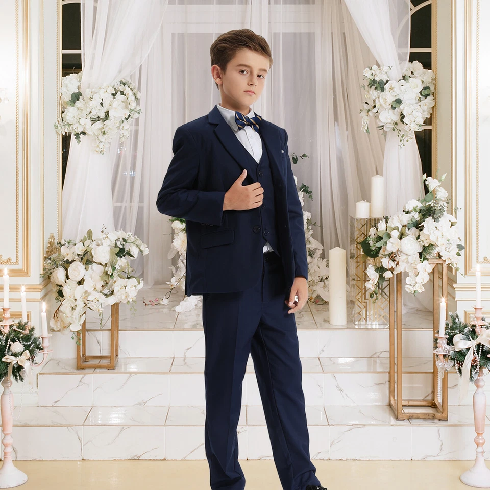 Boys Suits for Wedding Kids Easter Outfit Set School Formal Birthday Party 4PCS - Image 2 of 4
