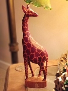 Vintage-Hand-Carved-Wood-GIRAFFE-Made-in-Kenya-Hand-Painted-11-5-Inches
